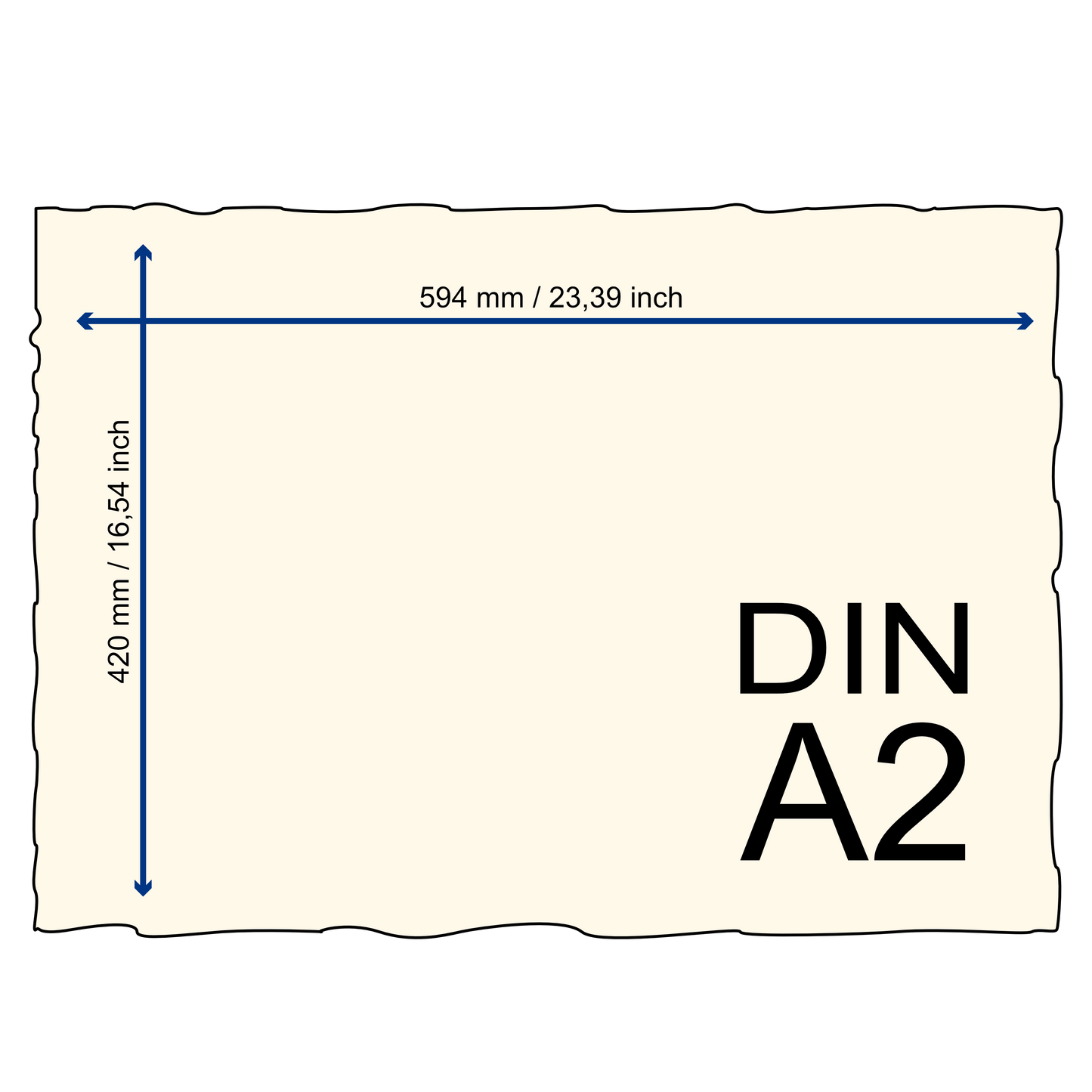 Büttenpapier DIN-A2 - elfenbein