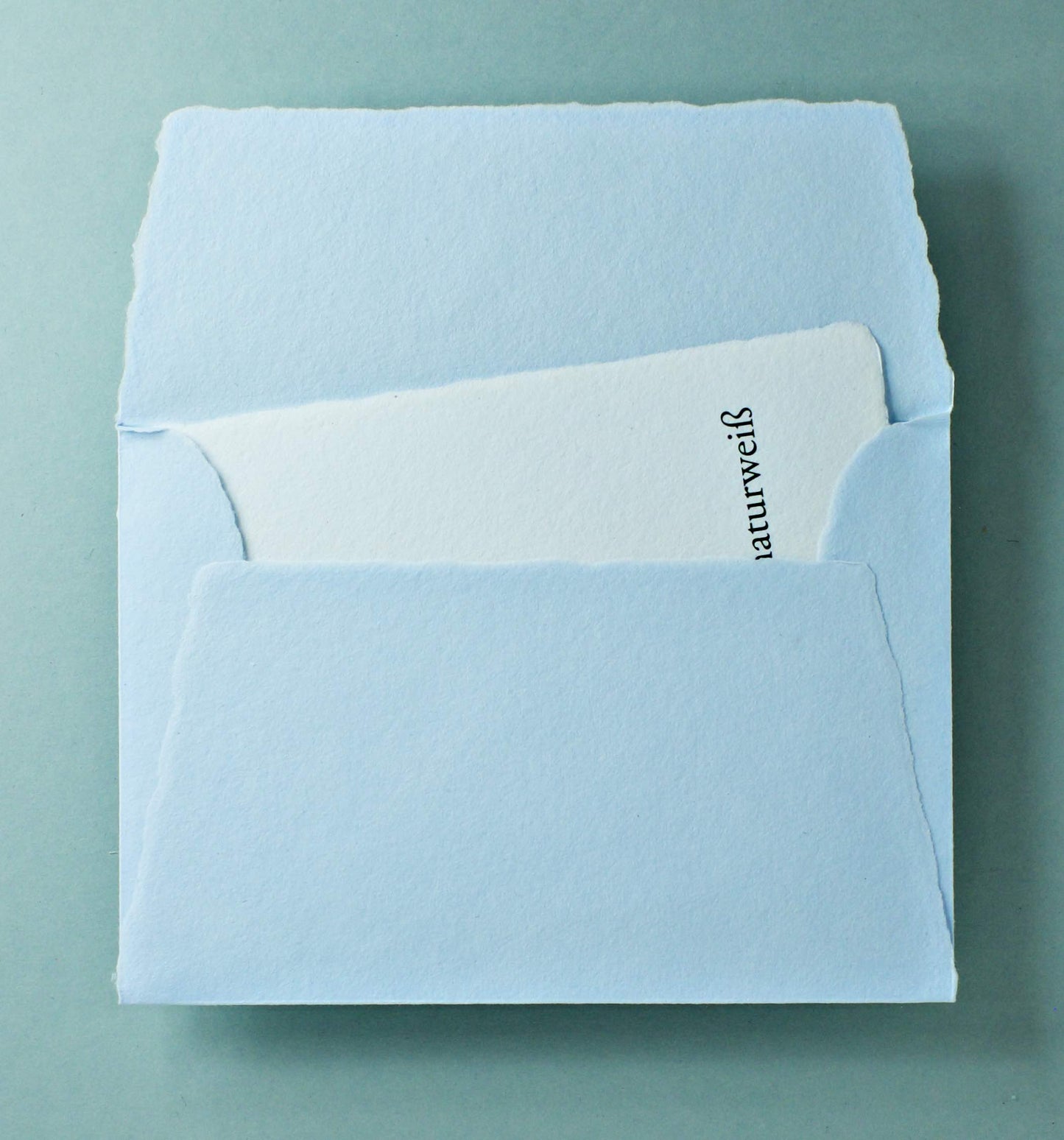 Büttenpapier-Umschlag C5 - Trapezlasche  - babyblau