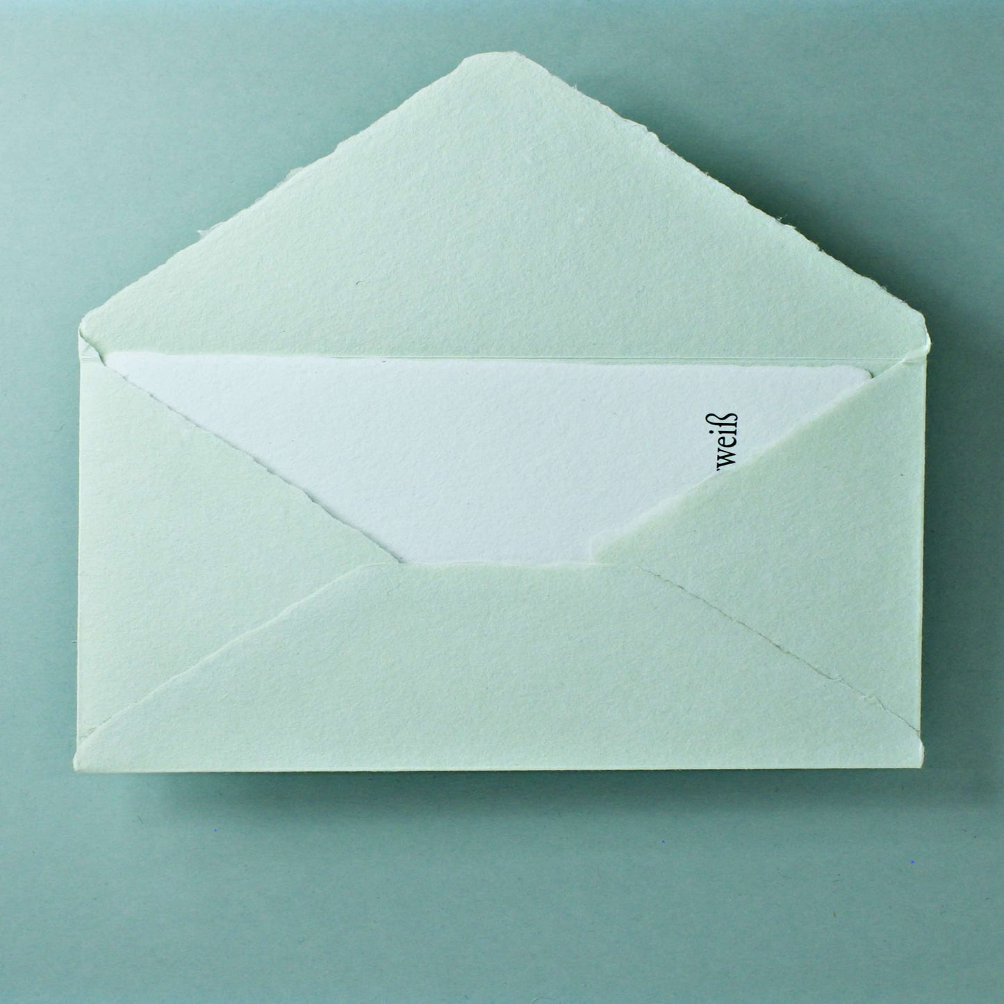 Büttenpapier-Umschlag DIN-lang - Dreieckslasche  - mint